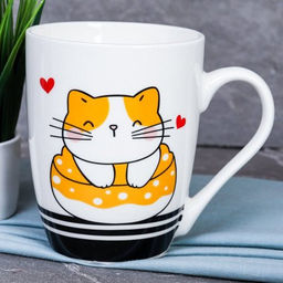 Кружка 380 мл Котики Любовь/ Y-369 /уп 12/72/ - ГалеонТрейд фото 4