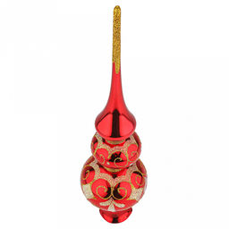 Елочная игрушка верхушка стеклянная Шарм h27,5см, ручная художественная роспись, подарочная упаковка (Россия) - Домашняя мода фото 3