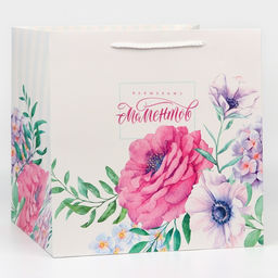 Пакет подарочный квадратный, упаковка, «Волшебных моментов», 30×30×30 см