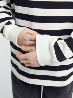 Лонгслив для девочек в черно-белую полоску - Mark formelle фото 5