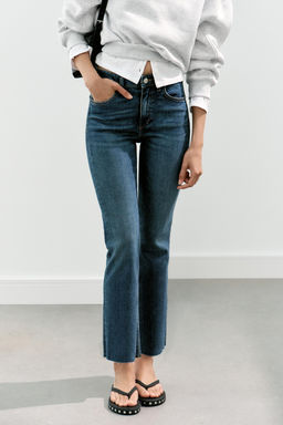 JEANS TRF CROPPED FLARE TIRO ALTO / Azul - Zara фото 2