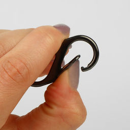 Карабин металлический, двойной, 40×18 мм, 5 шт., цвет чёрный никель