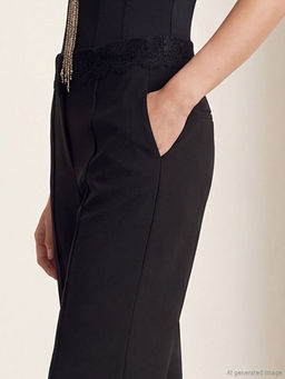 Standart Fit Dantel Detayl? Kad?n Pantolon