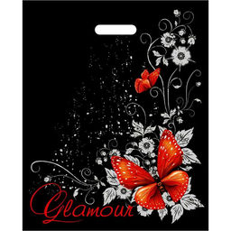 Цена за 50 шт. Пакет Гламур, полиэтиленовый с вырубной ручкой, 60 мкм, 38?47 см