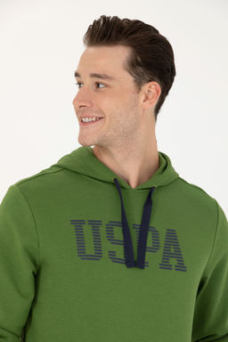 U. S. Polo Assn Мужская зеленая базовая толстовка с капюшоном - U.s. polo assn фото 17