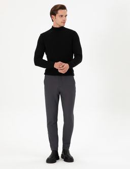 Erkek Carrot Fit Antrasit Kanvas Pantolon