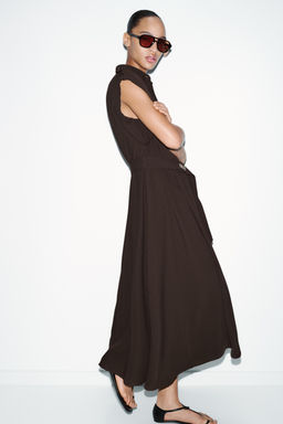 MIDI DRESS WITH BELT - Zara фото 12