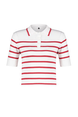 Ekru Premium Kalite Polo Yaka Cizgili Triko Kazak TWOSS24KZ00048 - Trendyolmilla фото 15