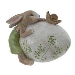 Фигурка декоративная "Заяц с яйцом", L8 W5 H6,5 см
