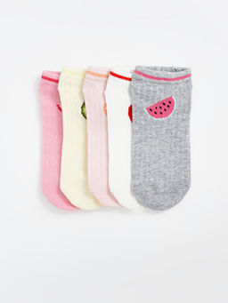 Desenli K?z ?ocuk Patik ?orap 5li