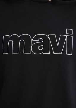 Mavi Logo Baskl Kaponlu Siyah Sweatshirt  фото 15