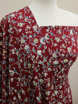 Штапель Теплые воспоминания цв.бордово-красный, ш.1.45м, вискоза-100%, 110гр/м.кв - Купава фото 3