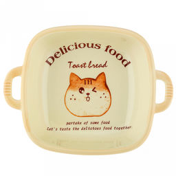 "Делишес фуд (Delicious food)" Салатник фарфоровый 780мл, 22,5х17,2х5,3см, с ручками, с деколью (Китай)