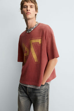 VARSITY OPEN WEAVE T-SHIRT - Zara фото 6