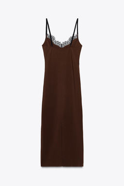 CONTRAST LACE DRESS - Zara фото 7