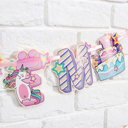 Набор гирлянда и плакат-раскраска «Единороги»