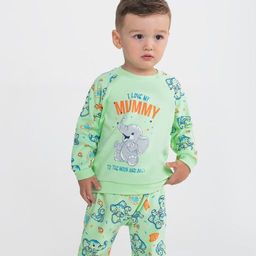CRB wear/CWNB 90047-37-285 Комплект для мальчика (джемпер, брюки), светло-зеленый/Ex.Cherubino  фото 2