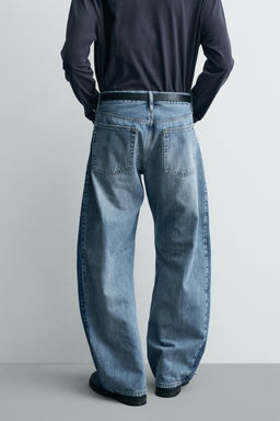 JEANS LOOSE BALLOON FIT BANDAS CONTRASTE / Azul medio - Zara фото 3