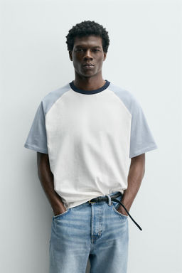 CAMISETA REGULAR FIT COLOR BLOCK / Crudo - Zara фото 2