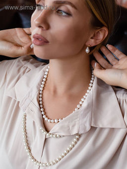 Бусы Классика шар №8, цвет молочный, L=125 см