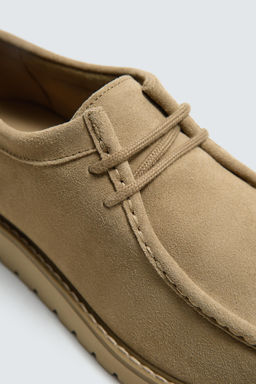 LEATHER MOC TOE SHOES - Zara фото 6