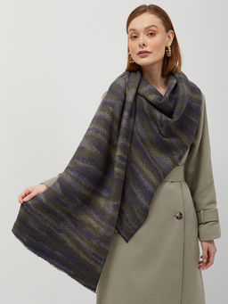 в составе шерсть Большой, мягкий, двусторонний палантин с принтом - Tantino фото 7