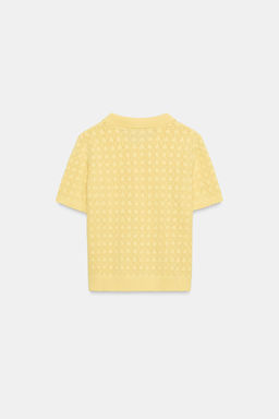 CHAQUETA POLO PUNTO MANGA CORTA / Amarillo - Zara фото 9