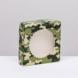 Цена за 3 шт. Коробка сборная с окном, Камуфляж, 11.5?11.5?3 см