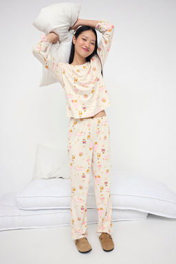 Ekru Y?lbas? Suprem Orme Pijama Tak?m? THMAW26PT00054 - Trendyolmilla фото 2