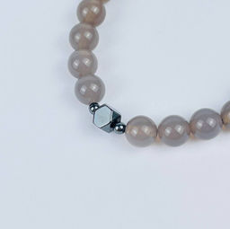 Браслет из серого Агата со вставкой - Радуга самоцветов фото 3