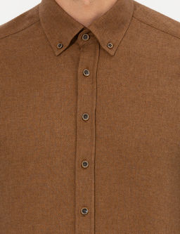 Kahverengi Slim Fit Uzun Kollu G_mlek