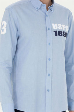 Мужская синяя рубашка с длинным рукавом - U.s. polo assn фото 6