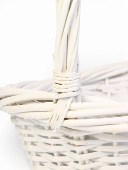 Корзина плетёная для хранения Folia, с ручкой, белая, набор 3 шт.