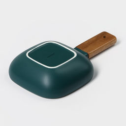 Блюдо для подачи Magistro, 15×15 см, с деревянной ручкой, фарфор, бирюзовое