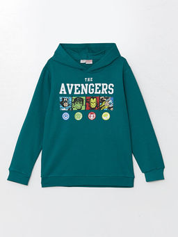 Kap??onlu Hulk Bask?l? Erkek ?ocuk Sweatshirt
