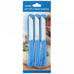 Нож для овощей 77мм, лезвие из нержавеющей стали, цветная пластмассовая ручка с отверстием в ассортименте: синий; красный; зеленый Гамма с зубчиками (Китай) Цена указана за штуку. В блистере 6 штук. - Домашняя мода фото 4