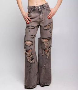 Джинсы #БШ2206, бежево-серый