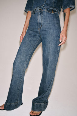 JEANS ZW COLLECTION FLARE TIRO ALTO / Azul - Zara фото 2