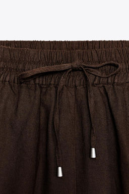 LINEN BLEND BOXER BERMUDA SHORTS - Zara фото 29