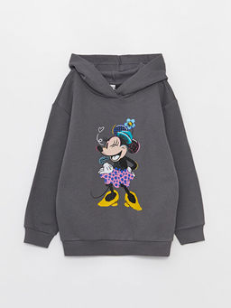 Minnie Mouse Bask?l? K?z ?ocuk Hoodie ve E?ofman Alt? - Waikiki фото 2