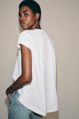 CAMISETA ASIM?TRICA ALGOD?N / Blanco - Zara фото 4