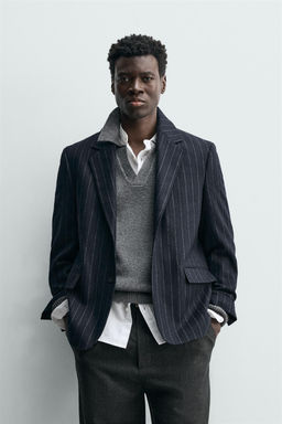 STRIPED FLANNEL BLAZER - Zara фото 2