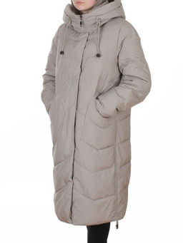 8806 GRAY/BEIGE Пальто зимнее женское (150 гр. холлофайбер)