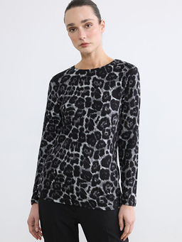 Bisiklet Yaka Desenli Bluz