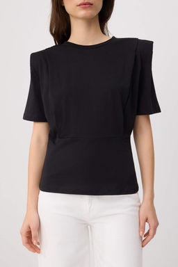 Siyah Duz Regular Bisiklet Yaka Standart Kol K?sa %100 Pamuk Orme T-Shirt TWOSS26TS00250 - Trendyolmilla фото 3