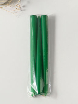 Свеча античная 25 см (набор 3 шт) 58 гр, 7 ч, цв. зелёный