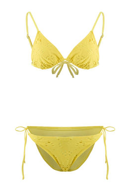 Sar? Dokulu Ucgen Baglamal? Normal Bel Regular Bikini Tak?m? TBESS24BT00082