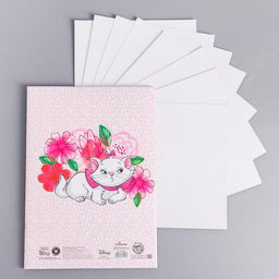 Картон белый, А4, 8 листов, мелованный, односторонний, в папке, 210, г/м², «Коты аристократы»