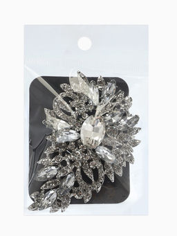 Брошь «Императрица. Льдинки в цветке», белая в серебре