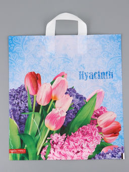 Цена за 25 шт. Пакет "Гиацинт, полиэтиленовый с вырубной ручкой 38х40 см, 40 мкм